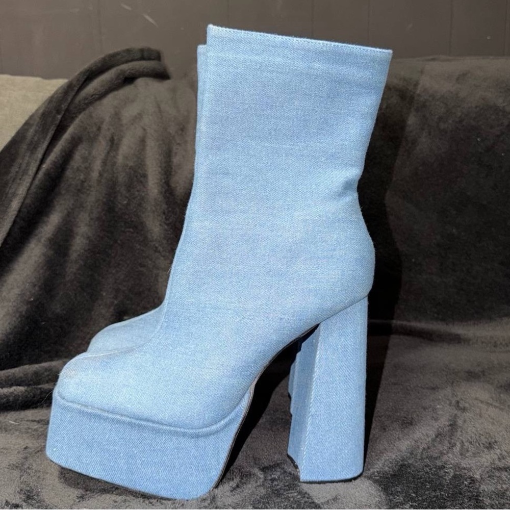 Dolls Kill Light Blue Heeled Boots